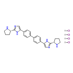 1H-咪唑, 5,5'-[1,1'-联苯]-4,4'-双[2-(2S)-2-吡咯烷盐酸盐