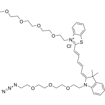 N-(azide-PEG3)-N'-(m-PEG4)-Benzothiazole Cy5