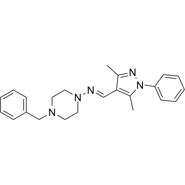 (E)-N-(4-苄基-1-哌嗪基)-1-(3,5-二甲基-1-苯基-1H-吡唑-4-基)甲亚胺