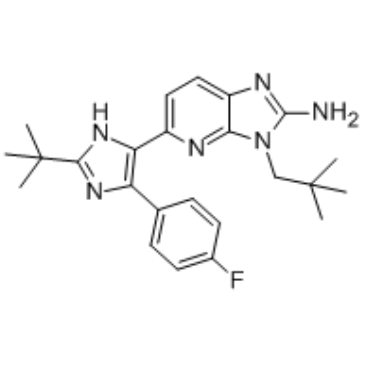 5-[2-(1,1-二甲基乙基)-4-(4-氟苯基)-1H-咪唑-5-基]-3-(2,2-二甲基丙基)-3H-咪唑并[4,5-b]吡啶-2-胺