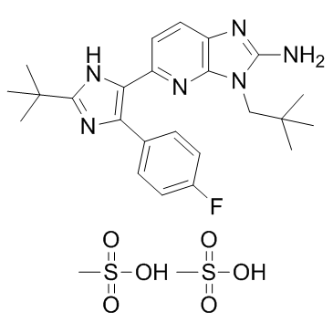 5-[2-(叔丁基)-4-(4-氟苯基)-1H-咪唑-5-基]-3-(2,2-二甲基丙基)-3H-咪唑并[4,5-B]吡啶-2-胺甲磺酸盐