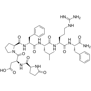 GLP-ASP-PRO-PHE-LEU-ARG-PHE-NH2: GLP-DPFLRF-NH2